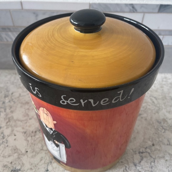 Dinner‎ Is Served Large Canister 8' with Lid - Picture 5 of 9